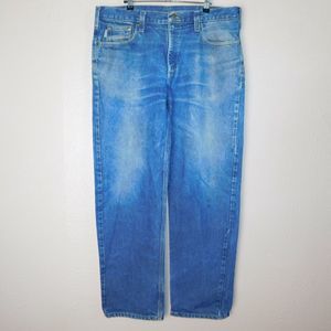 Carhartt Jeans Size 38x32 Faded Casual Workwear Relaxed Fit Blue